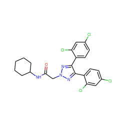 O=C(Cn1nc(-c2ccc(Cl)cc2Cl)c(-c2ccc(Cl)cc2Cl)n1)NC1CCCCC1 ZINC000040913633