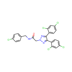 O=C(Cn1nc(-c2ccc(Cl)cc2Cl)c(-c2ccc(Cl)cc2Cl)n1)NCc1ccc(Cl)cc1 ZINC000049867483