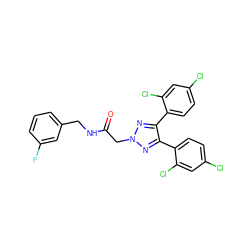 O=C(Cn1nc(-c2ccc(Cl)cc2Cl)c(-c2ccc(Cl)cc2Cl)n1)NCc1cccc(F)c1 ZINC000049867775