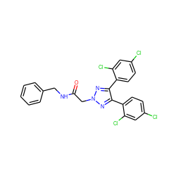 O=C(Cn1nc(-c2ccc(Cl)cc2Cl)c(-c2ccc(Cl)cc2Cl)n1)NCc1ccccc1 ZINC000040899603