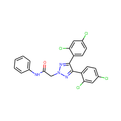 O=C(Cn1nc(-c2ccc(Cl)cc2Cl)c(-c2ccc(Cl)cc2Cl)n1)Nc1ccccc1 ZINC000040933515