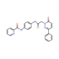 O=C(Cn1nc(-c2ccccc2)ccc1=O)Nc1ccc(NC(=O)c2ccccn2)cc1 ZINC000012881267