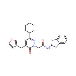 O=C(Cn1nc(C2CCCCC2)cc(Cc2ccoc2)c1=O)NC1Cc2ccccc2C1 ZINC000058603332