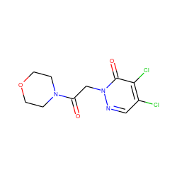 O=C(Cn1ncc(Cl)c(Cl)c1=O)N1CCOCC1 ZINC000003464828