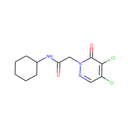 O=C(Cn1ncc(Cl)c(Cl)c1=O)NC1CCCCC1 ZINC000003591031