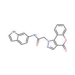 O=C(Cn1ncc2c(=O)oc3ccccc3c21)Nc1ccc2cc[nH]c2c1 ZINC000299826057