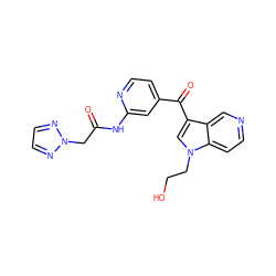 O=C(Cn1nccn1)Nc1cc(C(=O)c2cn(CCO)c3ccncc23)ccn1 ZINC001772657209