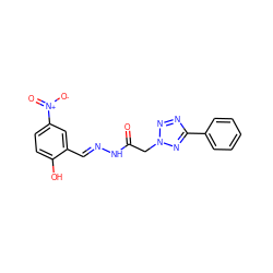 O=C(Cn1nnc(-c2ccccc2)n1)N/N=C/c1cc([N+](=O)[O-])ccc1O ZINC000036024604