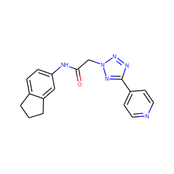 O=C(Cn1nnc(-c2ccncc2)n1)Nc1ccc2c(c1)CCC2 ZINC000004399653