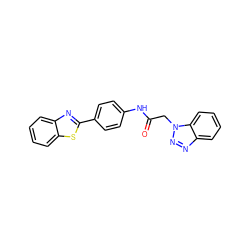 O=C(Cn1nnc2ccccc21)Nc1ccc(-c2nc3ccccc3s2)cc1 ZINC000024092691