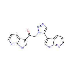 O=C(Cn1nncc1-c1c[nH]c2ncccc12)c1c[nH]c2ncccc12 ZINC000653796594