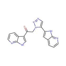 O=C(Cn1nncc1-c1cc2cccnc2[nH]1)c1c[nH]c2ncccc12 ZINC000653794417