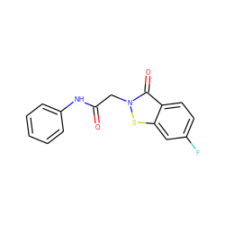 O=C(Cn1sc2cc(F)ccc2c1=O)Nc1ccccc1 ZINC000004751509