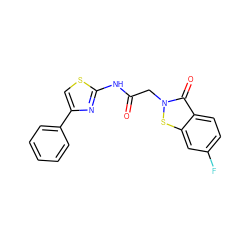 O=C(Cn1sc2cc(F)ccc2c1=O)Nc1nc(-c2ccccc2)cs1 ZINC000004771652