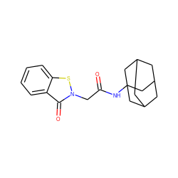 O=C(Cn1sc2ccccc2c1=O)NC12CC3CC(CC(C3)C1)C2 ZINC000006053245