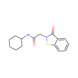 O=C(Cn1sc2ccccc2c1=O)NC1CCCCC1 ZINC000066139292