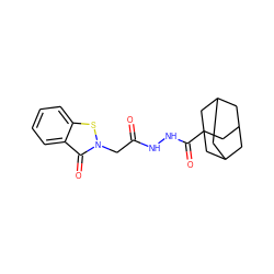 O=C(Cn1sc2ccccc2c1=O)NNC(=O)C12CC3CC(CC(C3)C1)C2 ZINC000230525354