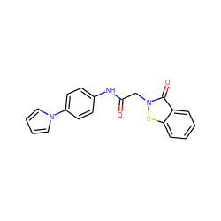 O=C(Cn1sc2ccccc2c1=O)Nc1ccc(-n2cccc2)cc1 ZINC000169311142