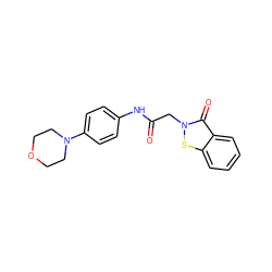 O=C(Cn1sc2ccccc2c1=O)Nc1ccc(N2CCOCC2)cc1 ZINC000169311137