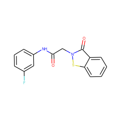 O=C(Cn1sc2ccccc2c1=O)Nc1cccc(F)c1 ZINC000066124515