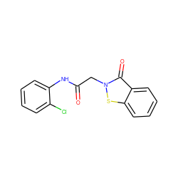 O=C(Cn1sc2ccccc2c1=O)Nc1ccccc1Cl ZINC000066148301