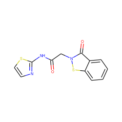 O=C(Cn1sc2ccccc2c1=O)Nc1nccs1 ZINC000036359708