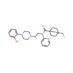 O=C(N(CCN1CCN(c2ccccc2O)CC1)c1ccccn1)C12CCC(CF)(CC1)CC2 ZINC000073140797