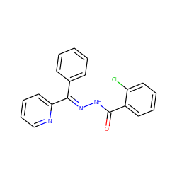 O=C(N/N=C(\c1ccccc1)c1ccccn1)c1ccccc1Cl ZINC000004646762