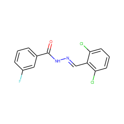 O=C(N/N=C/c1c(Cl)cccc1Cl)c1cccc(F)c1 ZINC000000298735