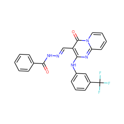 O=C(N/N=C/c1c(Nc2cccc(C(F)(F)F)c2)nc2ccccn2c1=O)c1ccccc1 ZINC000000911104