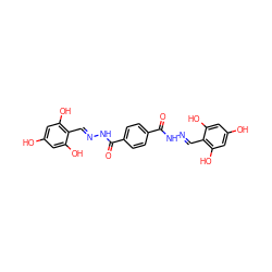 O=C(N/N=C/c1c(O)cc(O)cc1O)c1ccc(C(=O)N/N=C/c2c(O)cc(O)cc2O)cc1 ZINC000299830672