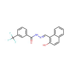 O=C(N/N=C/c1c(O)ccc2ccccc12)c1cccc(C(F)(F)F)c1 ZINC000002307385