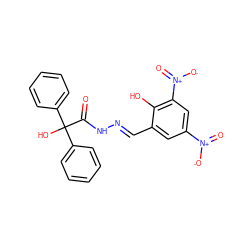 O=C(N/N=C/c1cc([N+](=O)[O-])cc([N+](=O)[O-])c1O)C(O)(c1ccccc1)c1ccccc1 ZINC000003113331