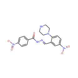 O=C(N/N=C/c1cc([N+](=O)[O-])ccc1N1CCNCC1)c1ccc([N+](=O)[O-])cc1 ZINC000008427170