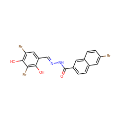 O=C(N/N=C/c1cc(Br)c(O)c(Br)c1O)c1ccc2cc(Br)ccc2c1 ZINC000042890108