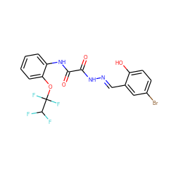 O=C(N/N=C/c1cc(Br)ccc1O)C(=O)Nc1ccccc1OC(F)(F)C(F)F ZINC000002870258