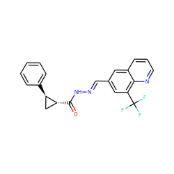 O=C(N/N=C/c1cc(C(F)(F)F)c2ncccc2c1)[C@@H]1C[C@H]1c1ccccc1 ZINC000115596159