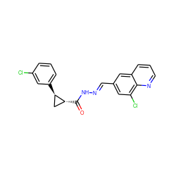 O=C(N/N=C/c1cc(Cl)c2ncccc2c1)[C@@H]1C[C@H]1c1cccc(Cl)c1 ZINC000115598124