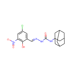 O=C(N/N=C/c1cc(Cl)cc([N+](=O)[O-])c1O)NC12CC3CC(CC(C3)C1)C2 ZINC000005073572