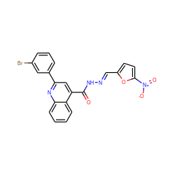 O=C(N/N=C/c1ccc([N+](=O)[O-])o1)c1cc(-c2cccc(Br)c2)nc2ccccc12 ZINC000002103159