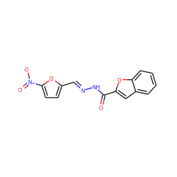 O=C(N/N=C/c1ccc([N+](=O)[O-])o1)c1cc2ccccc2o1 ZINC000000546906