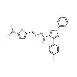 O=C(N/N=C/c1ccc([N+](=O)[O-])o1)c1cn(-c2ccccc2)nc1-c1ccc(F)cc1 ZINC000003193631