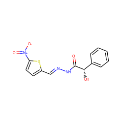 O=C(N/N=C/c1ccc([N+](=O)[O-])s1)[C@@H](O)c1ccccc1 ZINC000000550952