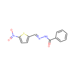 O=C(N/N=C/c1ccc([N+](=O)[O-])s1)c1ccccc1 ZINC000000060223