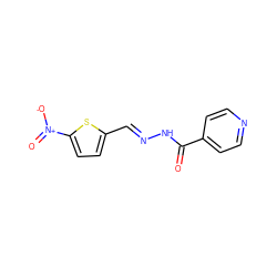 O=C(N/N=C/c1ccc([N+](=O)[O-])s1)c1ccncc1 ZINC000000550998