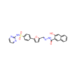 O=C(N/N=C/c1ccc(-c2ccc(S(=O)(=O)Nc3ncccn3)cc2)o1)c1cc2ccccc2cc1O ZINC000006093389