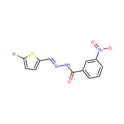 O=C(N/N=C/c1ccc(Br)s1)c1cccc([N+](=O)[O-])c1 ZINC000000993962