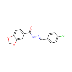 O=C(N/N=C/c1ccc(Cl)cc1)c1ccc2c(c1)OCO2 ZINC000000246036