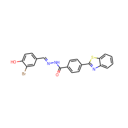 O=C(N/N=C/c1ccc(O)c(Br)c1)c1ccc(-c2nc3ccccc3s2)cc1 ZINC000299864126