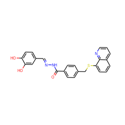 O=C(N/N=C/c1ccc(O)c(O)c1)c1ccc(CSc2cccc3cccnc23)cc1 ZINC000003232450